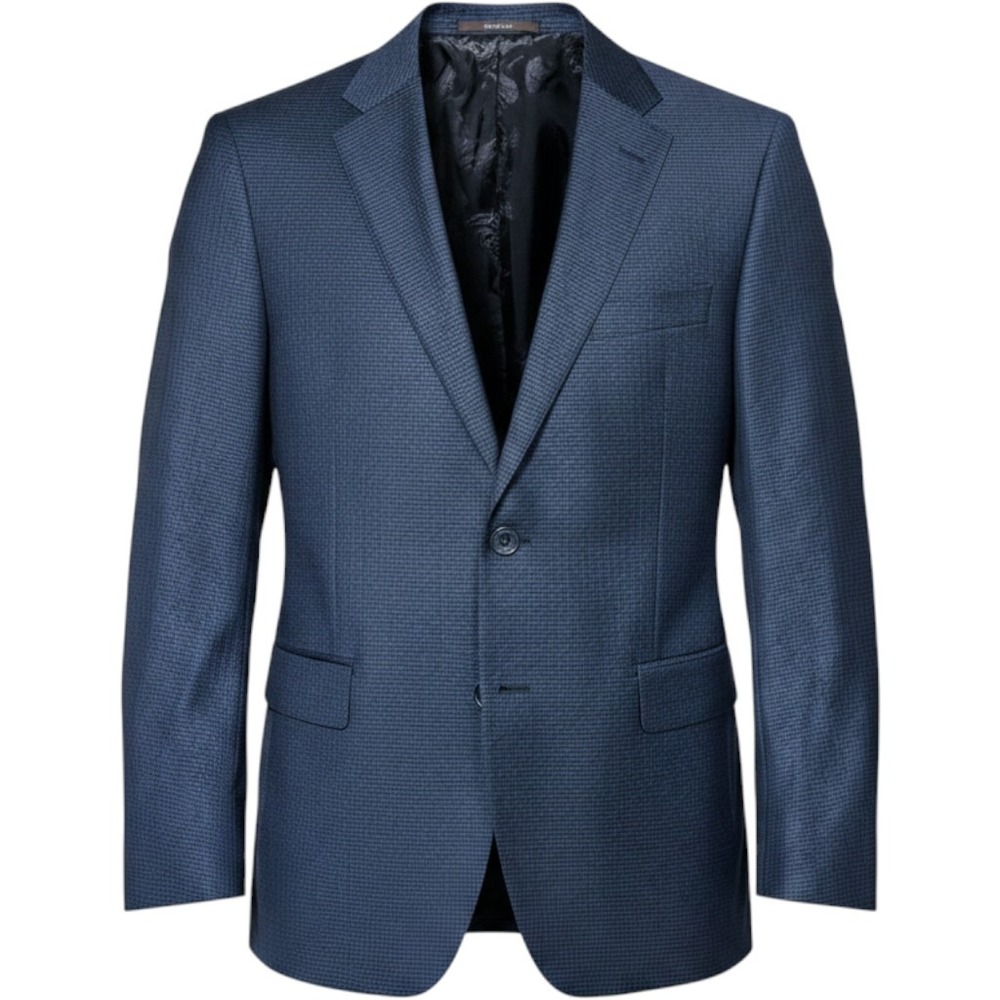 Hickey Freeman Sport Coat Mens 44 Blue Wool Silk Beacon Blazer Professional USA